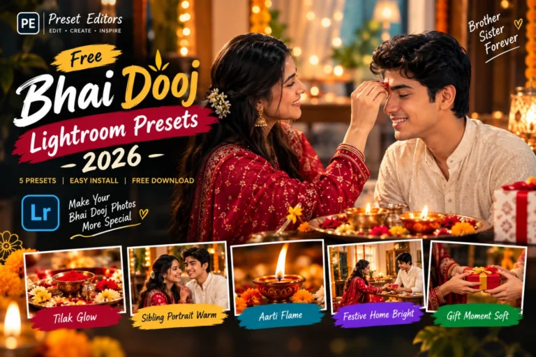 Bhai Dooj Lightroom Presets 2026: Aarti Warm Tones